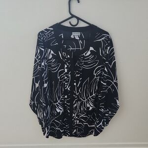 Catherines Monochrome Leaf Pattern Top